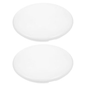 Lurrose 2 Cubiertas Redondas Para Lámpara De Techo Pantallas De Repuesto Planas Para Dormitorio Balcón Cocina Y Baño Accesorios De Montaje Fácil Con Cierre Giratorio 7.9X7.9X1.6 Pulgadas