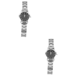 VALICLUD 2piezas Reloj De Pulsera De Moda para Hombre Correa De Inoxidable Diseño Elegante y Versátil para Ocasiones Especiales