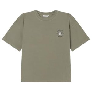 Springfield Short Sleeve T-Shirt with Graphic Front Back Camiseta De Manga Corta, Caqui, L Mujer