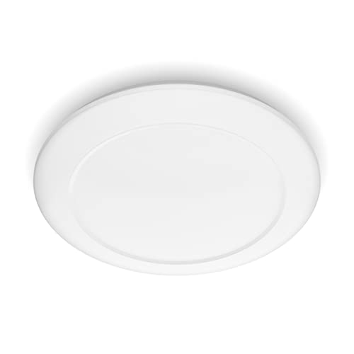 Philips myLiving Cinnabar - Plafón, forma redonda, LED, iluminación interior, 16 W, 32 x 32 cm, luz blanca cálida, color blanco