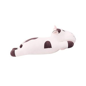 Milisten Cojín de Vaca de Peluche Kawaii de Almohada Decorativa para Sofá y Dormitorio Muñeco de Vacas Suave y Divertido para