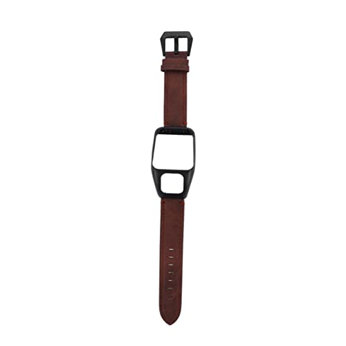 Housoutil Correa De Reloj De Cuero De Real Con Hebilla Inoxidable Para Smartwatch Runner Banda Unisex Color Café
