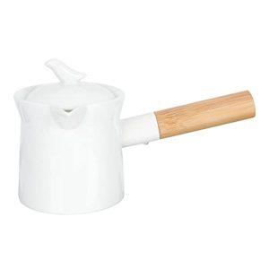 Alipis Jarra De Leche Jarras De Cafe Tetera Decorativa Hervidor De Café Turco Cafetera Turca De Porcelana Mini Calentador De Mantequilla De Madera Con Cubierta Taza De Espuma