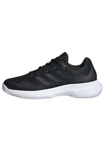 adidas Mujer Gamecourt 2.0 Tennis Shoes, Core Black/Core Black/Silver, 42 EU