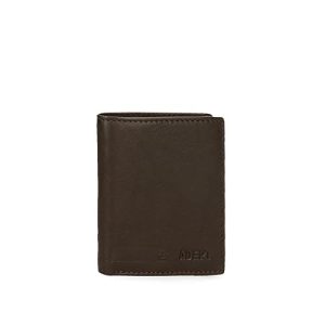 Adept Alan Cartera vertical con monedero Marrón 8,5×10,5×1 cms Piel