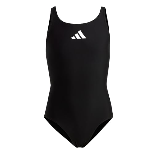 adidas Solid Small Logo Swimsuit Traje de baño de una Pieza, Niñas, Multicolor (Black/White), 18-24 Months