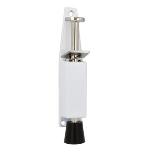 Amig – Retenedor de Pie de Goma Mod.10 para Sujetar y Mantener Abiertas las Puertas – Tope Vertical de Zamak – Anti Portazos – Medidas: 120 x 25 mm – Recorrido: 28 mm – Blanco