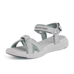 DREAM PAIRS Sandalias Deportivas Mujer Trekking Ligeros con Suela MD Antideslizante y Plantilla EVA para Playa Aire Libre,Size 38.5,Gris,QDL19001L