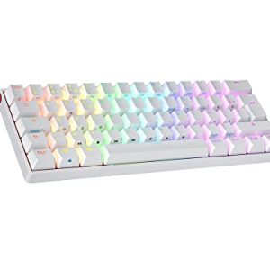 Ranked N60 Nova 60% | Teclado Mecánico Hotswap | 62 Teclas LED RGB Multicolor Retroiluminadas para PC/Mac Gamer | Diseño francés AZERTY ISO FR (Blanco, Kailh Box Jade)