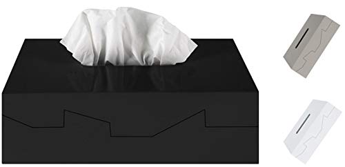 Spirella colección Silhouette, Caja de pañuelos 24,8x12,8x8 cm, ABS, Negro, 24.8X12.8X8 Cm