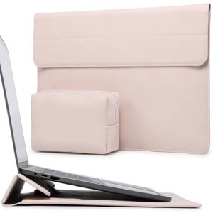 HYZUO 13 Pulgadas Funda para Portátiles con Soporte para 2025-2018 MacBook Air 13 M4 M3 M2 M1 2025-2016 MacBook Pro 13 M2 M1, 13 iPad Pro/Air, Surface Pro 11-9, XPS 13, con Bolsa Pequeña, Albaricoque