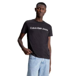 Calvin Klein Camiseta de Manga Corta Hombre Core Institutional Logo Slim tee Cuello Redondo, Negro (CK Black), L