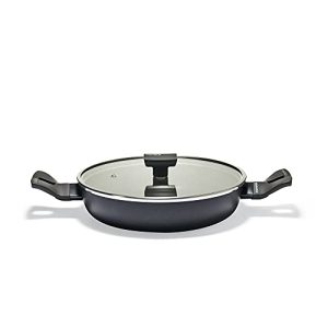 Moneta Nova cacerola baja con tapa, aluminio, Negro, 24 cm, para todo tipo de cocinas incluida inducción
