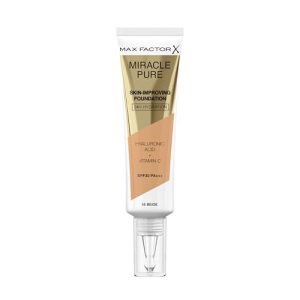 Max Factor Miracle Pure – Base de Maquillaje, Tono 55 Beige, 30ml