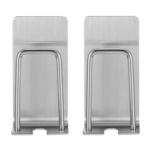 Amosfun Soporte Cepillo De Dientes De Acero Inoxidable Montado En Pared Autoadhesivo Sin Taladro Organizador Baño Compatible con Cepillos Eléctricos Y Manuales 3.11X1.57X1.10 Pulgadas