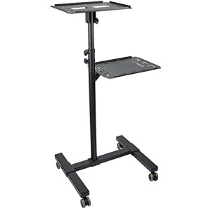 StarTech.com Soporte Móvil para Proyector y Ordenador Portátil – Carrito de Servicio Pesado para Proyector (2 Estantes) – de Altura Ajustable para Presentaciones – con Ruedas Bloqueables (ADJPROJCART)