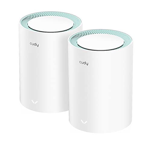 Cudy AC1200 Gigabit Sistema WiFi de Malla Completa, Banda Dual, Extensor WiFi, Puertos Gigabit, Antenas de Alta Ganancia, VPN, Cloudflare, Conecta hasta 100 Dispositivos, M1300 2 Paquete