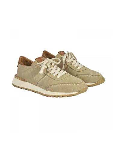 DESA Zapatillas Man: Exterior de Ante, Forro de Piel, Cordones elásticos, tacón Plano, Transpirables. | Beige - 43