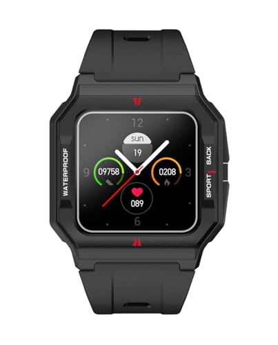 Radiant - Colección L.A. - Reloj Inteligente Smartwatch para Niños - Android + iOS - Caja de 35mm -Notificaciones y Llamadas - Batería: hasta 5 días - Pulsera de Actividad para Adolescentes - Negro