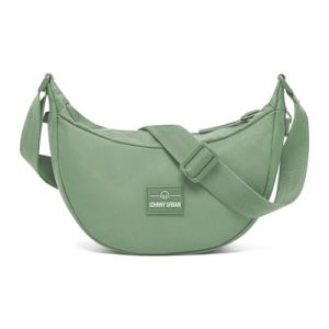 Johnny Urban Bolso Bandolera Mujer Hombres Verde – Ally Small – Half Moon Bag – Bolso Riñonera de Media Luna – Bolso Pequeño Redondo con Correa Ajustable – Repelente al Agua