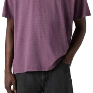 Levi’s Camiseta de Manga Corta para Hombre, Logo Serif Grey/Viol, XL