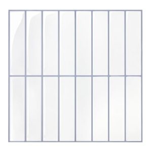 Commomy Vinilo Azulejos Adhesivos Cocina Baño Metro, Blanco Gris, 3D Pegatinas Baldosas Adhesivas Paneles Decorativas Pared Peel Stick Tiles(10-Piezas, 30.5 x 30.5cm)