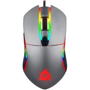 KLIM Aim Gaming Mouse RGB Gamer Mouse 7000 dpi – Ratón ergonómico RGB Chroma con Cable para diestros y Zurdos – ratón para Juegos PS4, portátil y PC de sobremesa + ratón óptico de precisión – Gris