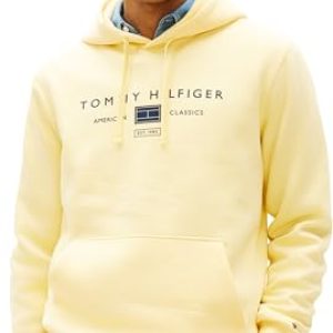 Tommy Hilfiger Brand Love TR Mono Stack Hoody Mw0mw42464 Sudadera con Capucha, Yellow (Citronella), L para Hombre