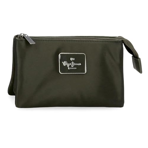 Pepe Jeans Christine Neceser Tres Compartimentos Verde 17,5x9,5x2 cms Poliéster con Detalles en Piel Sintética by Joumma Bags