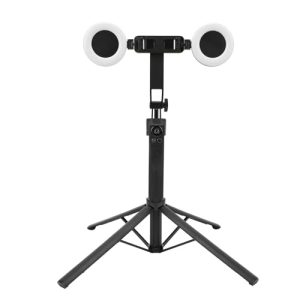 Estabilizador de Cardán para Teléfono Inteligente, Estabilizador de Seguimiento Facial Automático, Palo Selfie con Control Remoto Bluetooth, 2 Luces de Relleno, Rotación de 360°,