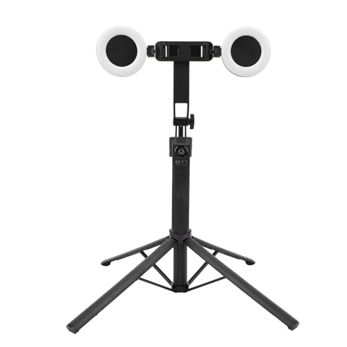 Estabilizador de Cardán para Teléfono Inteligente, Estabilizador de Seguimiento Facial Automático, Palo Selfie con Control Remoto Bluetooth, 2 Luces de Relleno, Rotación de 360°,