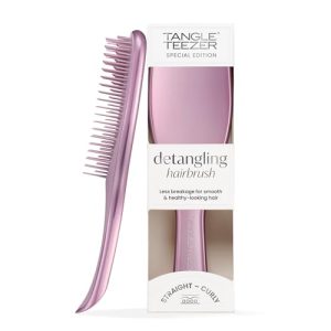 Tangle Teezer Ultimate Detangler Hairbrush – Cepillo Desenredante para Pelo Seco y Mojado – Apto para Todo Tipo de Cabello – Púas de Doble Altura para Menos Rotura y Sin Nudos – Cromado Cobre Malva