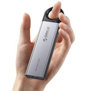 ORICO SSD Externo 512GB hasta 460 MB/s, Disco Duro Externo con Orificio para Colgar y Cable USB C y A 2 en 1, SSD Portatil USB3.2 Gen2 Compatible con iPhone 15 Series/Mac/PS5/Xbox – C5