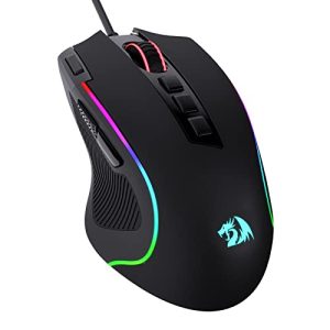 Redragon M612 Predator RGB – Ratón óptico con Cable de 8000 dpi con 11 Botones programables y 5 Modos retroiluminados, Software Compatible con Botones de Disparo rápido