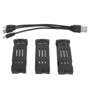 3PCS Baterías de Litio para Drones, Batería para Drones RC 3.7V 1800mAh Batería UAV de Control Remoto para E58 E68 JY109 998PRO Quadcopter
