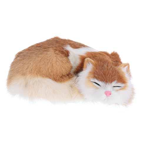 PRETYZOOM Modelo de Simulación de Gato Realista Peluche Sintético Encantador Figura Decorativa Hogar Oficina Estante Adorno Animal para Gatito Dormido