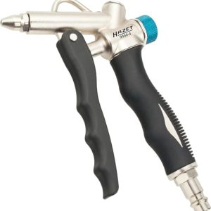 Pistola de soplado de 2 vías HAZET 9040-4 – conexión de aire en el cabezal o en la empuñadura, – ideal para eliminar suciedad fina de zonas de difícil acceso – con robusta carcasa de aluminio