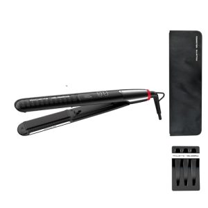 Rowenta x Karl Lagerfeld K/pro Stylist SF467L – Plancha pelo con revestimiento cerámico, 8 temperaturas, alisado y rizos, sistema de bloqueo, peine integrado, incluye neceser y clips para el pelo