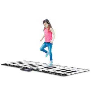 DEQUBE 917D00036 – Manta Piano Musical de Suelo XL con 4 Modos de Juego, Crear Musica y Bailes Cons Instrumentos y melodías, Blanco y Negro (917D00036)