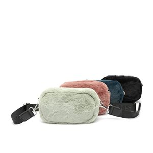 MISAKO Furry bolso bandolera pequeño efecto pelo ED. Mujer – Furry Verde 10 X 18 X 7 cm