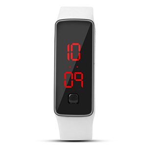 Reloj Deportivo Digital, Pulsera con Pantalla Electrónica, Duradero para Hombres y Mujeres (Blanco)