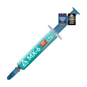 ARCTIC MX-6 (4 g) – Ultimate Performance Thermal Paste para CPUs, Consolas, Tarjetas gráficas, Portátiles, Muy Alta conductividad térmica, Larga duración, No conductiva, No capacitiva