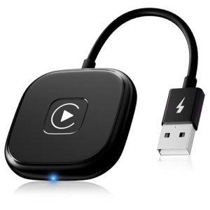 LXJADAP CarPlay inalambrico Adaptador, Car Play inalámbrico para Apple Coche, Compatible con Autos a Partir de 2016 y iPhone iOS 10+, dongle Car Play Negro Plug-and-Play, 5GHz Wi-Fi