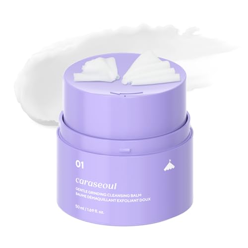 caraseoul Gentle Grinding Bálsamo Limpiador - Desmaquillante Facial Waterproof, BHA Ácido Salicílico y Bakuchiol, Skincare Coreano, Tarro twist-up, Suave con Ojos y Piel Sensible, Vegano (50mL)