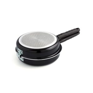 Quid Gastro Fun – Sartén doble para tortilla, 20 cm, aluminio estampado, color negro