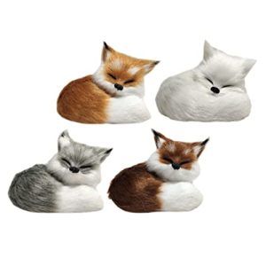 GLSTOY 4 Piezas Modelo Fox De Peluche De Animales De Peluche Decorativos Forma De para Decoración del Hogar De Simulación