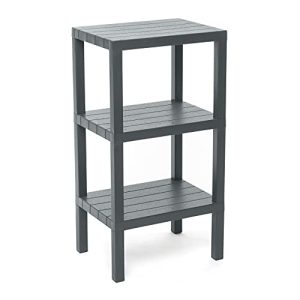 Tatay Estanteria Baño de 3 Alturas | Resistencia a la Humedad | Incluye Fijación con Tornillos y Compatible con Sistema Quick Fix | Ideal Interior y Exterior | Peso hasta 30kg – Modelo Lombok – Gris