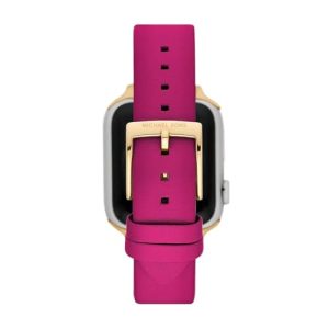 Michael Kors Correa de piel o PVC para mujer, compatible con Apple Watch de 38 mm/40 mm/41 mm, Rosa