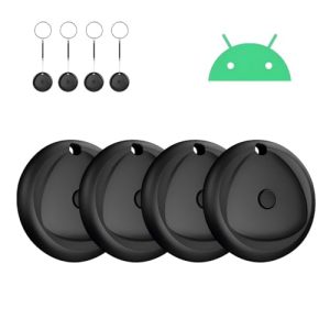 Air Tag Android Smart Localizador Tracker, Compatible con Google Find Hub (Sólo Android), IP68 Impermeable, 80dB, Autonomía de 365 días, para Llaves/Carteras/Maletas, Pack de 4, Negro