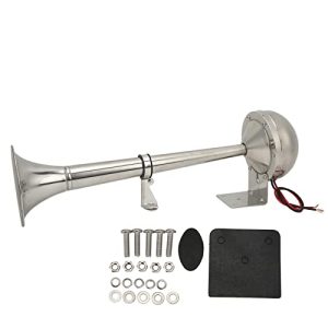 Trompeta única para Barcos, Universal VXH1112MAR-C 328DB Bocina de Aire de Camión Súper Ruidosa 12V Acero Inoxidable para Vehículos Recreativos para Yates
